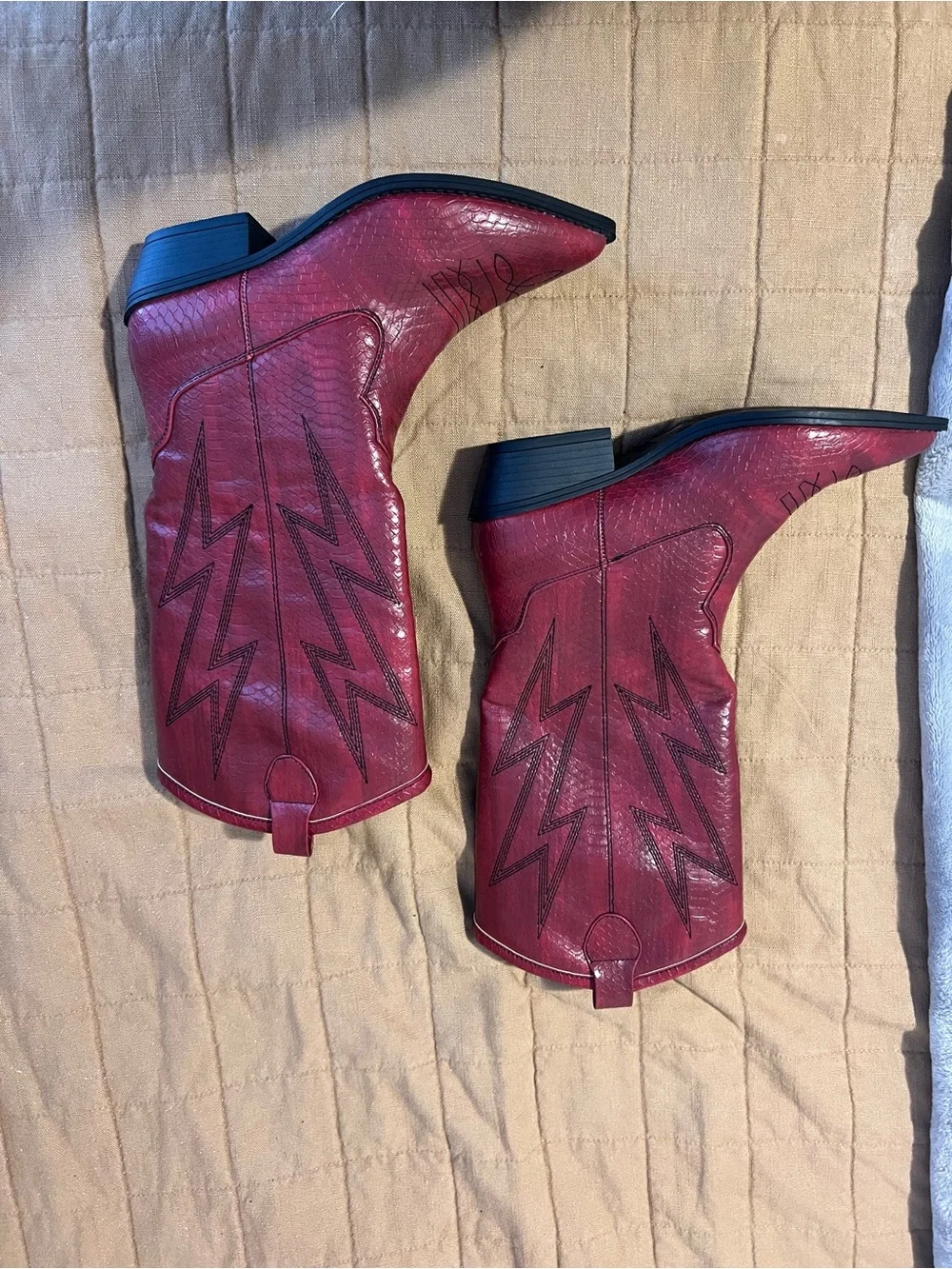 Dirty Laundry Red Textured Western Over-the-Knee Boots